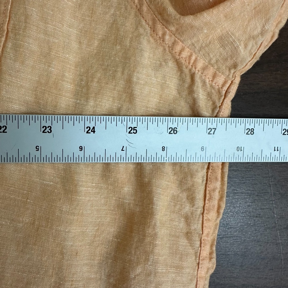 Tommy Bahama Relax Easy Breezer Shirt Orange Linen Long Sleeve Button Up Men 2XL - Picture 9 of 12